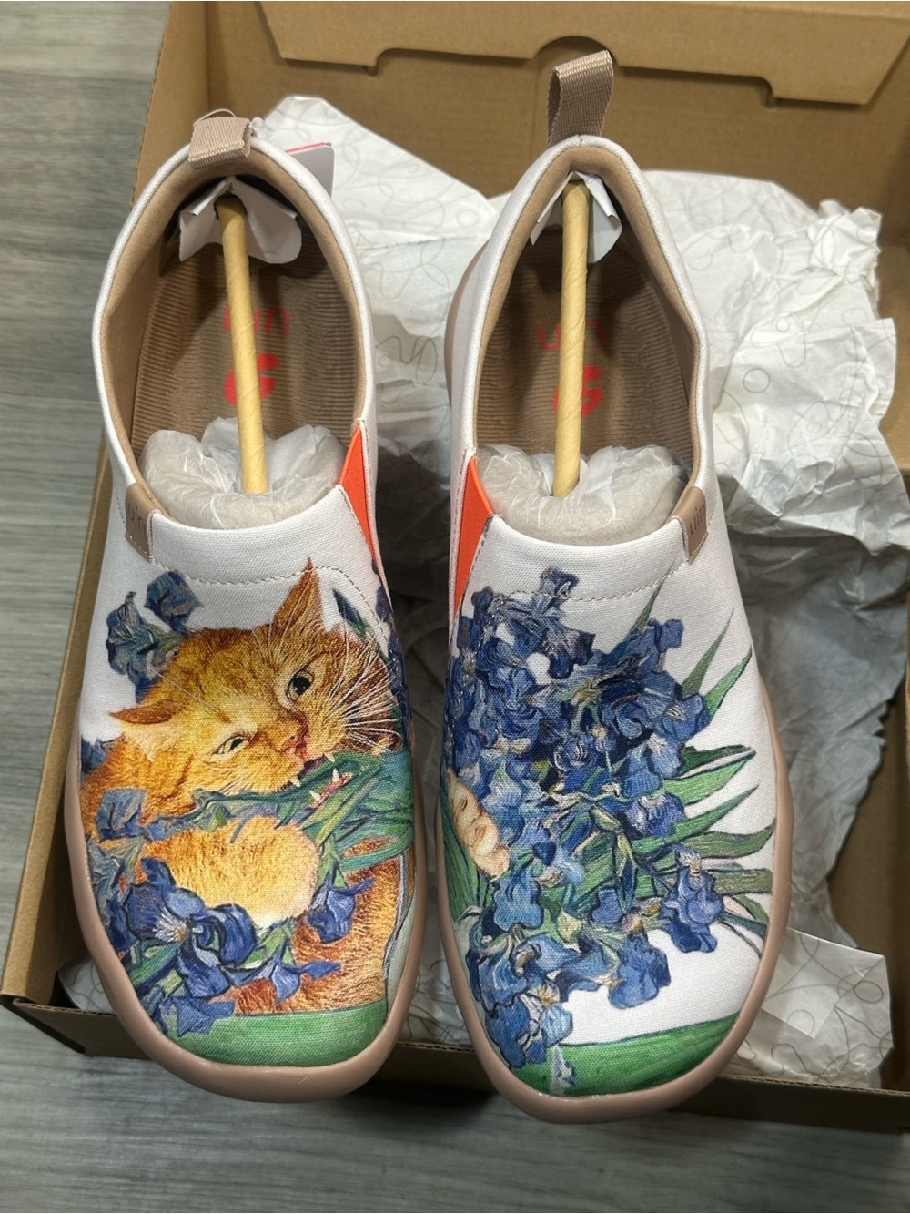 UIN new Love Irises Smell 3 Artsy Fat Cat Toledo Slip—On Travel Loafer Sneakers
